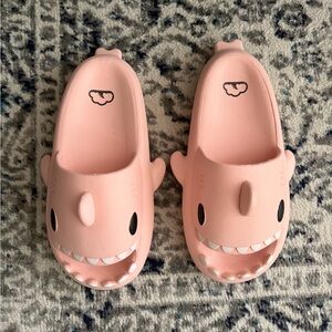 Pink Shark Foam Slides